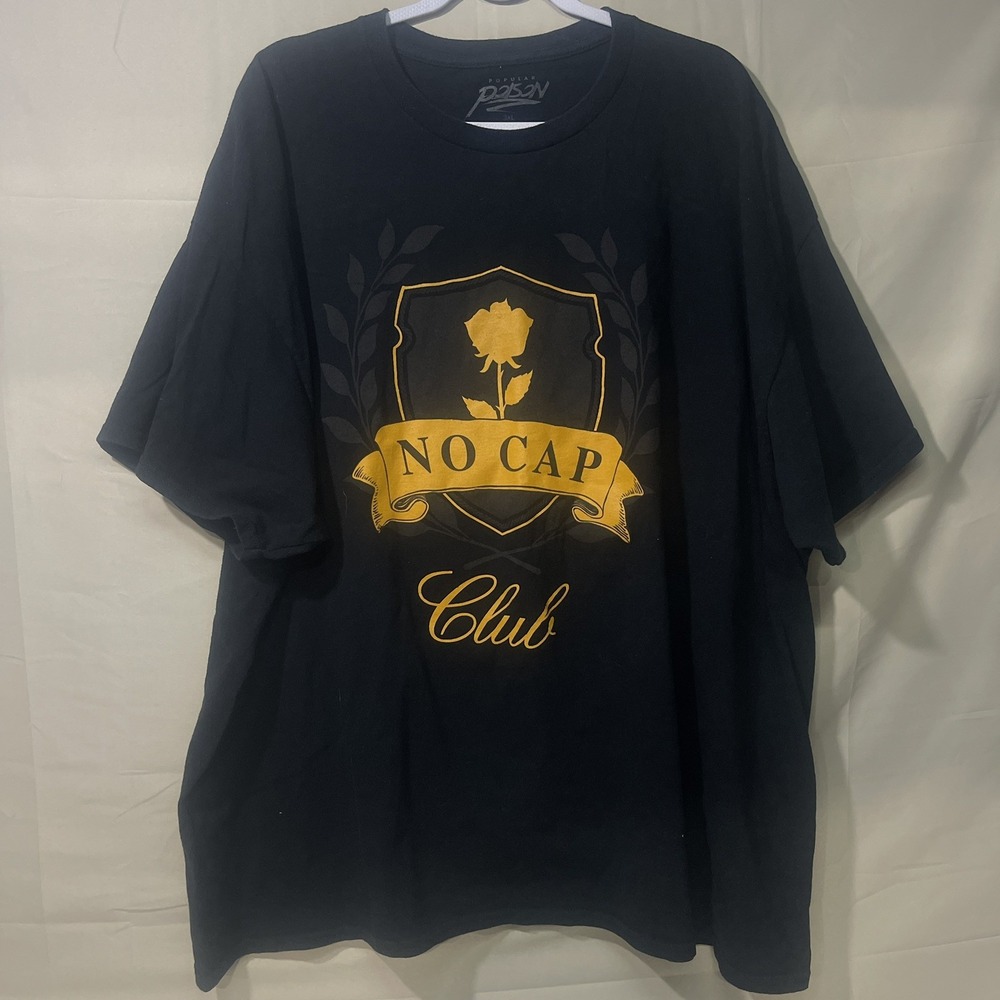 Popular Poison - No Cap Club Graphic T-Shirt Black Men's 3XL Street Wear